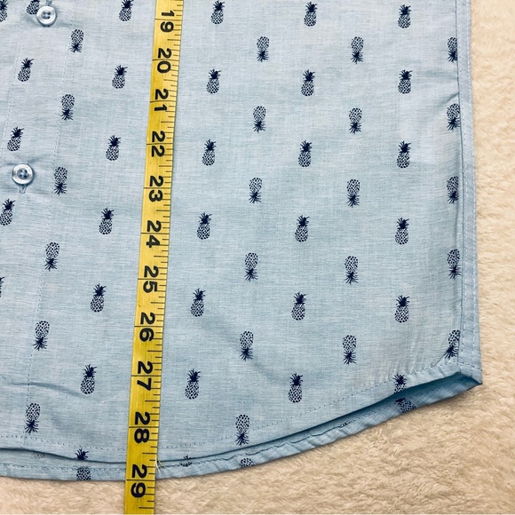 NWT MOLOKAI SURF CO. Mens Blue Pineapple Short Sleeve Button Down Shirt Tropical - Picture 10 of 11